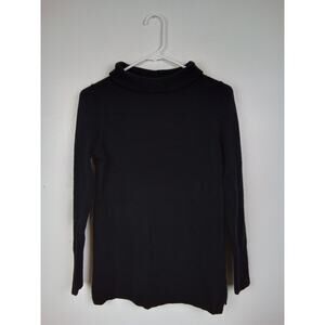 Talbots Women's 100% Pure Cashmere Sabrina Tunic Pullover Sweater Small Black